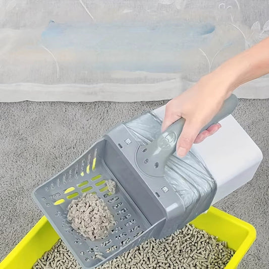 Cat Litter Shovel Plastic Bag Container Easy Cleaning Cat Litter Shovel