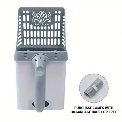 Cat Litter Shovel Plastic Bag Container Easy Cleaning Cat Litter Shovel 