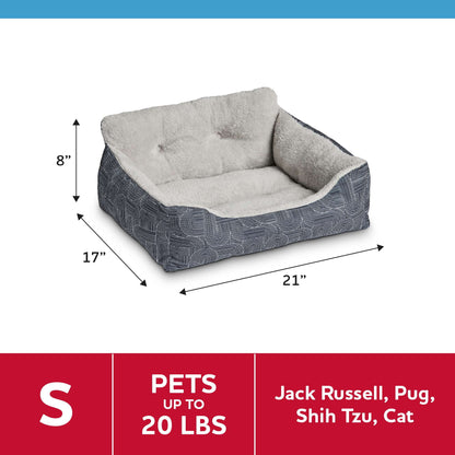 Lounger Small Dog Bed, Black 21" X 17"