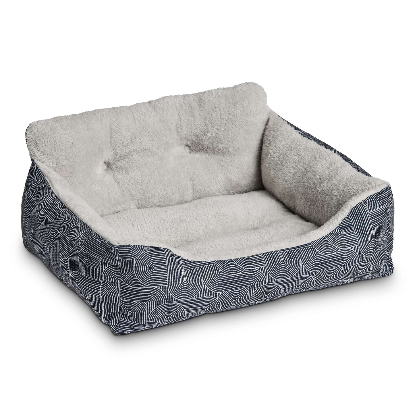 Lounger Small Dog Bed, Black 21" X 17"